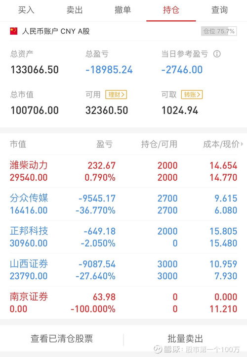 怎么计算证券总盈亏